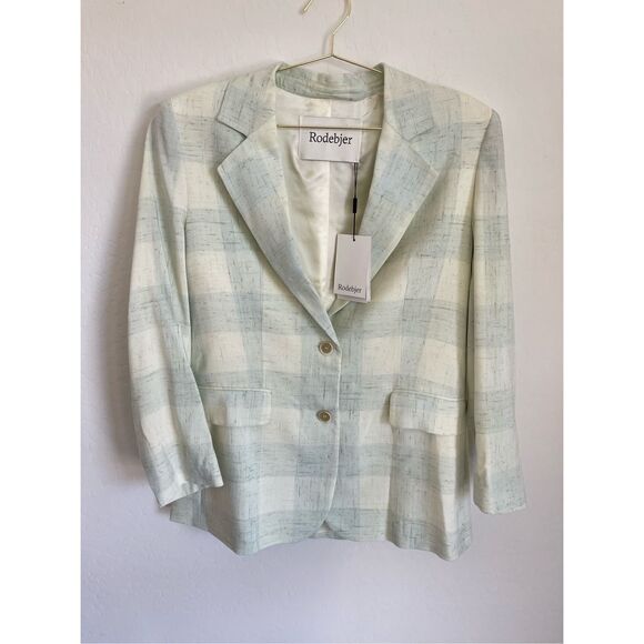 Rodebjer Violante single-breasted blazer in ocean mint Size Medium NWT - Picture 2 of 5
